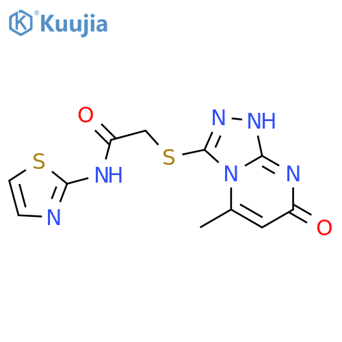 2-({5-methyl-7-oxo-7H,8H-1,2,4triazolo4,3-apyrimidin-3-yl}sulfanyl)-N-(1,3-thiazol-2-yl)acetamide structure