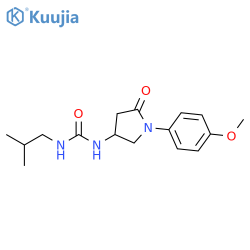 1-1-(4-methoxyphenyl)-5-oxopyrrolidin-3-yl-3-(2-methylpropyl)urea structure