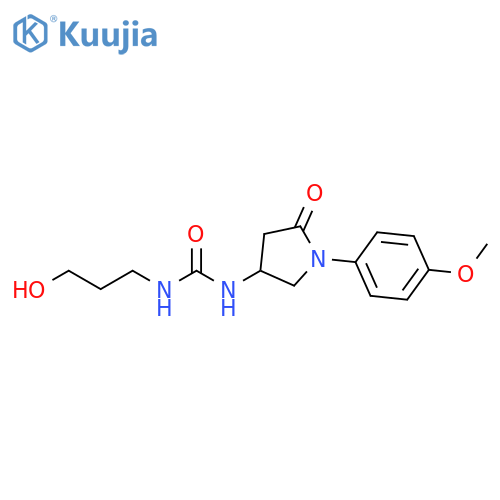 3-(3-hydroxypropyl)-1-1-(4-methoxyphenyl)-5-oxopyrrolidin-3-ylurea structure