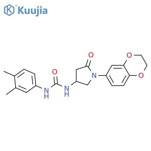 3-1-(2,3-dihydro-1,4-benzodioxin-6-yl)-5-oxopyrrolidin-3-yl-1-(3,4-dimethylphenyl)urea structure