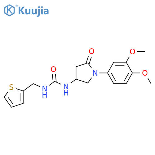 3-1-(3,4-dimethoxyphenyl)-5-oxopyrrolidin-3-yl-1-(thiophen-2-yl)methylurea structure