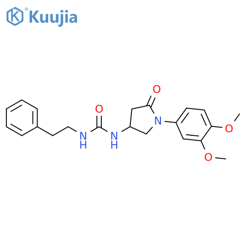 3-1-(3,4-dimethoxyphenyl)-5-oxopyrrolidin-3-yl-1-(2-phenylethyl)urea structure