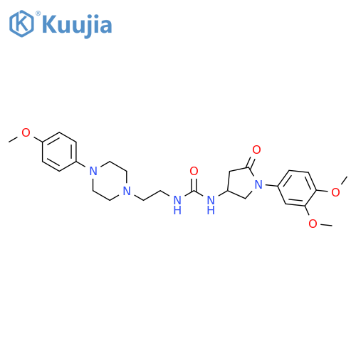 3-1-(3,4-dimethoxyphenyl)-5-oxopyrrolidin-3-yl-1-{2-4-(4-methoxyphenyl)piperazin-1-ylethyl}urea structure