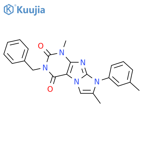 3-benzyl-1,7-dimethyl-8-(3-methylphenyl)-1H,2H,3H,4H,8H-imidazo1,2-gpurine-2,4-dione structure