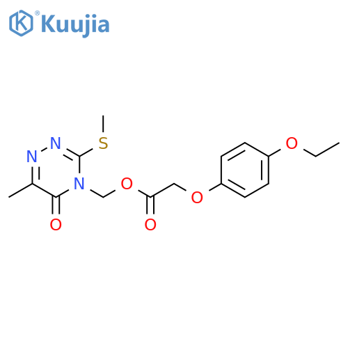 6-methyl-3-(methylsulfanyl)-5-oxo-4,5-dihydro-1,2,4-triazin-4-ylmethyl 2-(4-ethoxyphenoxy)acetate structure
