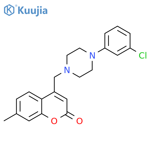 4-{4-(3-chlorophenyl)piperazin-1-ylmethyl}-7-methyl-2H-chromen-2-one structure