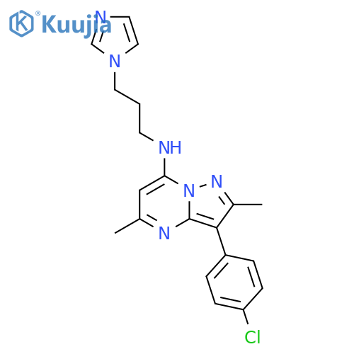 3-(4-chlorophenyl)-N-3-(1H-imidazol-1-yl)propyl-2,5-dimethylpyrazolo1,5-apyrimidin-7-amine structure