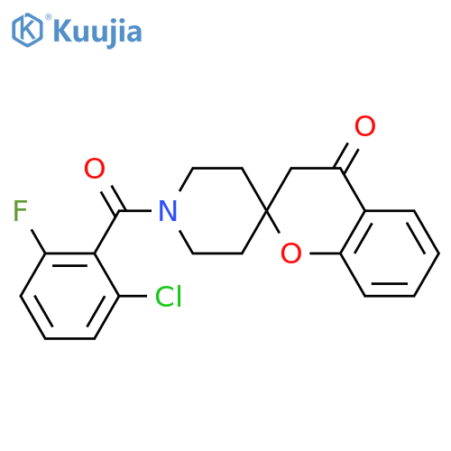1'-(2-chloro-6-fluorobenzoyl)-3,4-dihydrospiro1-benzopyran-2,4'-piperidine-4-one structure