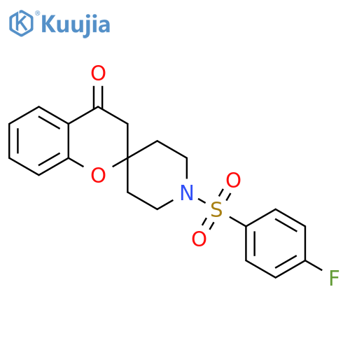 1'-(4-fluorobenzenesulfonyl)-3,4-dihydrospiro1-benzopyran-2,4'-piperidine-4-one structure