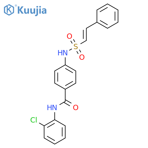 N-(2-chlorophenyl)-4-[[(E)-2-phenylethenyl]sulfonylamino]benzamide structure