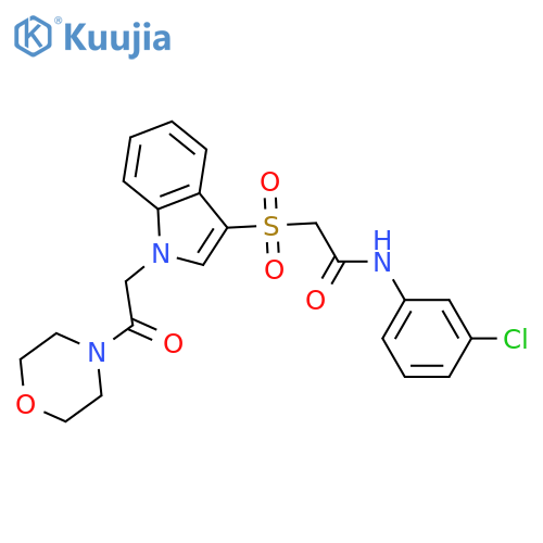 N-(3-chlorophenyl)-2-({1-2-(morpholin-4-yl)-2-oxoethyl-1H-indol-3-yl}sulfonyl)acetamide structure