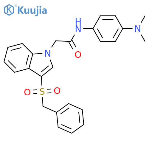 N-4-(dimethylamino)phenyl-2-(3-phenylmethanesulfonyl-1H-indol-1-yl)acetamide structure
