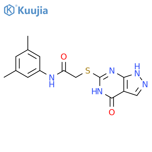 N-(3,5-dimethylphenyl)-2-({4-oxo-1H,4H,5H-pyrazolo3,4-dpyrimidin-6-yl}sulfanyl)acetamide structure