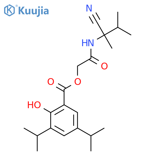 [(1-Cyano-1,2-dimethylpropyl)carbamoyl]methyl 2-hydroxy-3,5-bis(propan-2-yl)benzoate structure