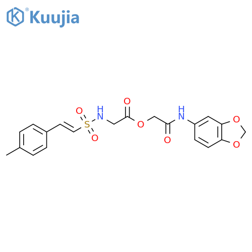 [2-(1,3-benzodioxol-5-ylamino)-2-oxoethyl] 2-[[(E)-2-(4-methylphenyl)ethenyl]sulfonylamino]acetate structure