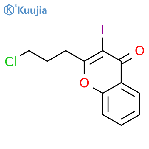 4H-1-Benzopyran-4-one, 2-(3-chloropropyl)-3-iodo- structure