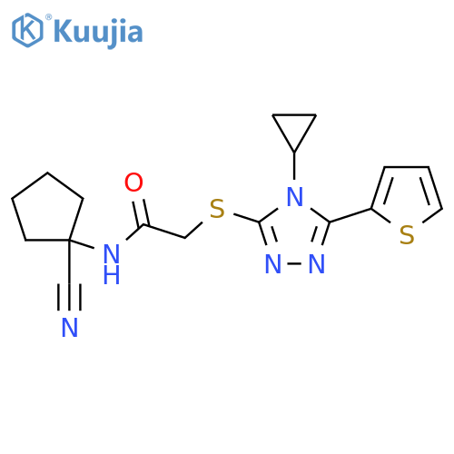 N-(1-cyanocyclopentyl)-2-{[4-cyclopropyl-5-(thiophen-2-yl)-4H-1,2,4-triazol-3-yl]sulfanyl}acetamide structure