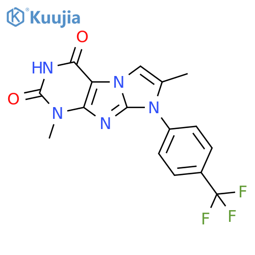 1,7-dimethyl-8-4-(trifluoromethyl)phenyl-1H,2H,3H,4H,8H-imidazo1,2-gpurine-2,4-dione structure