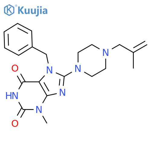 7-benzyl-3-methyl-8-4-(2-methylprop-2-en-1-yl)piperazin-1-yl-2,3,6,7-tetrahydro-1H-purine-2,6-dione structure