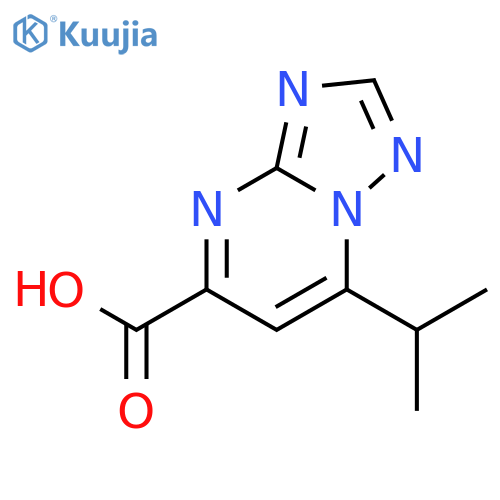 7-(propan-2-yl)-1,2,4triazolo1,5-apyrimidine-5-carboxylic acid structure