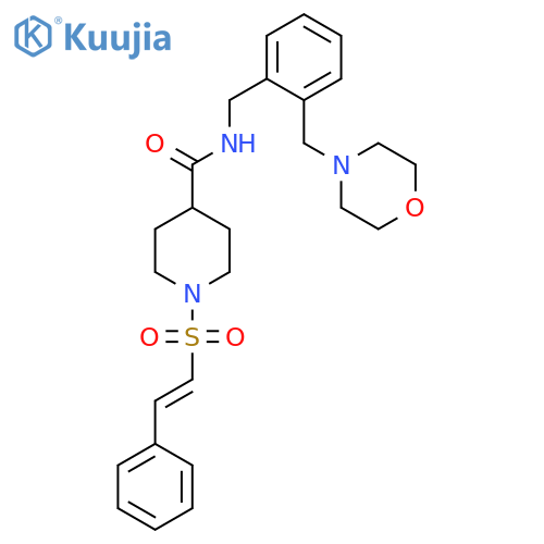 N-({2-[(morpholin-4-yl)methyl]phenyl}methyl)-1-(2-phenylethenesulfonyl)piperidine-4-carboxamide structure