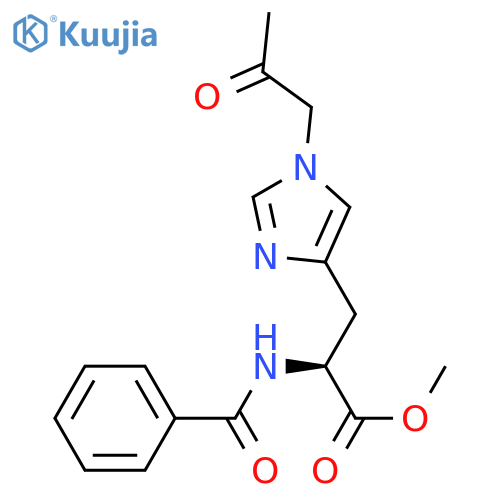 L-Histidine, N-benzoyl-1-(2-oxopropyl)-, methyl ester structure