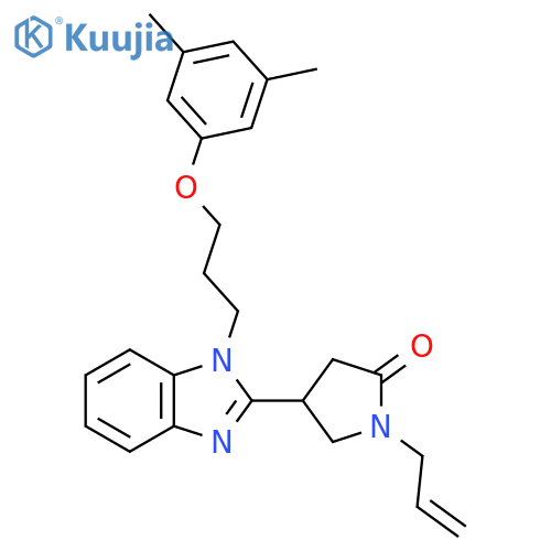 4-{1-3-(3,5-dimethylphenoxy)propyl-1H-1,3-benzodiazol-2-yl}-1-(prop-2-en-1-yl)pyrrolidin-2-one structure