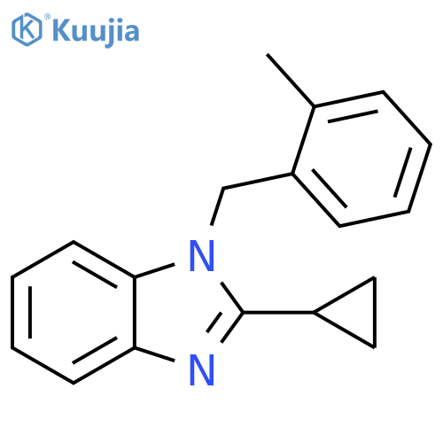 2-cyclopropyl-1-(2-methylphenyl)methyl-1H-1,3-benzodiazole structure
