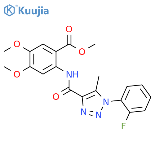 methyl 2-1-(2-fluorophenyl)-5-methyl-1H-1,2,3-triazole-4-amido-4,5-dimethoxybenzoate structure