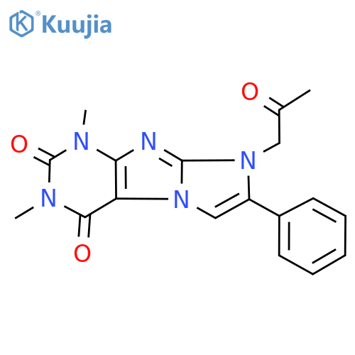 1,3-dimethyl-8-(2-oxopropyl)-7-phenyl-1H,2H,3H,4H,8H-imidazo1,2-gpurine-2,4-dione structure