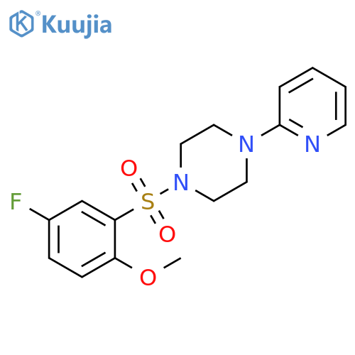 1-(5-fluoro-2-methoxybenzenesulfonyl)-4-(pyridin-2-yl)piperazine structure