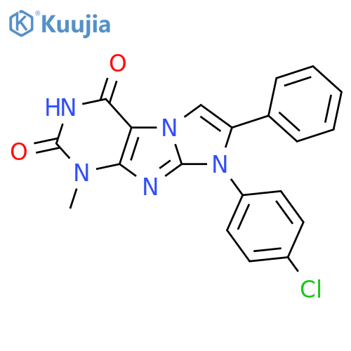 8-(4-chlorophenyl)-1-methyl-7-phenyl-1H,2H,3H,4H,8H-imidazo1,2-gpurine-2,4-dione structure