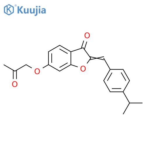 (2Z)-6-(2-oxopropoxy)-2-{4-(propan-2-yl)phenylmethylidene}-2,3-dihydro-1-benzofuran-3-one structure