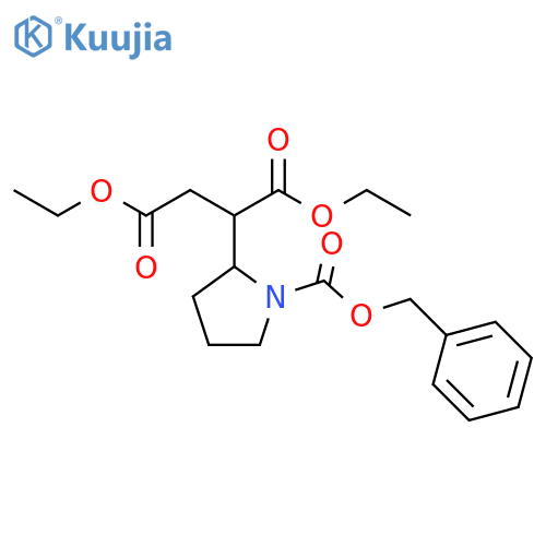 Butanedioic acid, 2-[1-[(phenylmethoxy)carbonyl]-2-pyrrolidinyl]-, 1,4-diethyl ester structure