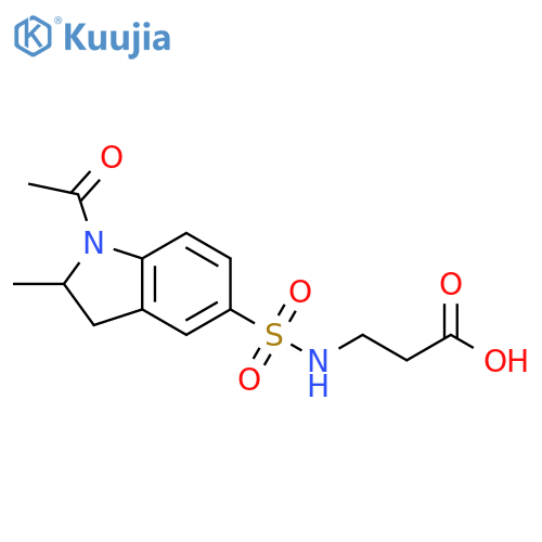 N-[(1-acetyl-2-methyl-2,3-dihydro-1H-indol-5-yl)sulfonyl]-beta-alanine structure