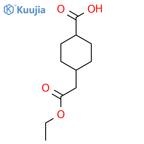 trans-4-(2-Ethoxy-2-oxoethyl)cyclohexanecarboxylic acid structure