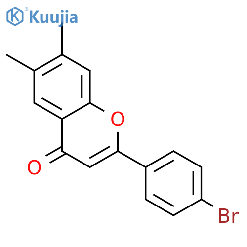 4H-1-BENZOPYRAN-4-ONE, 2-(4-BROMOPHENYL)-6,7-DIMETHYL- structure