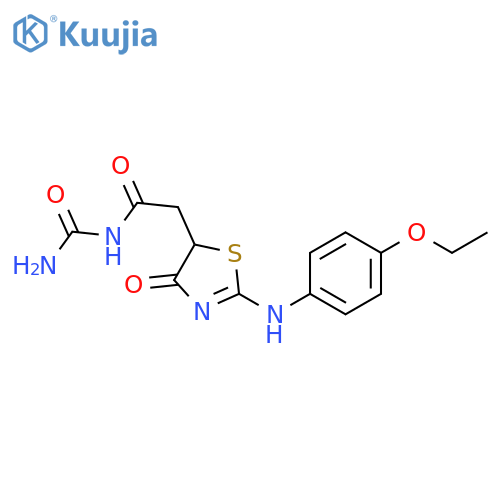 {2-(2E)-2-(4-ethoxyphenyl)imino-4-oxo-1,3-thiazolidin-5-ylacetyl}urea structure