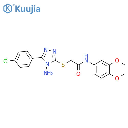 2-{4-amino-5-(4-chlorophenyl)-4H-1,2,4-triazol-3-ylsulfanyl}-N-(3,4-dimethoxyphenyl)acetamide structure