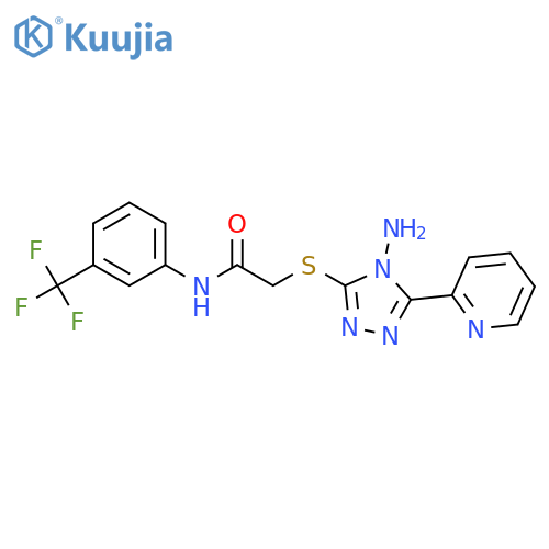 2-{4-amino-5-(pyridin-2-yl)-4H-1,2,4-triazol-3-ylsulfanyl}-N-3-(trifluoromethyl)phenylacetamide structure