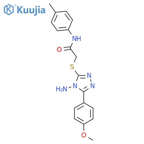 2-{4-amino-5-(4-methoxyphenyl)-4H-1,2,4-triazol-3-ylsulfanyl}-N-(4-methylphenyl)acetamide structure