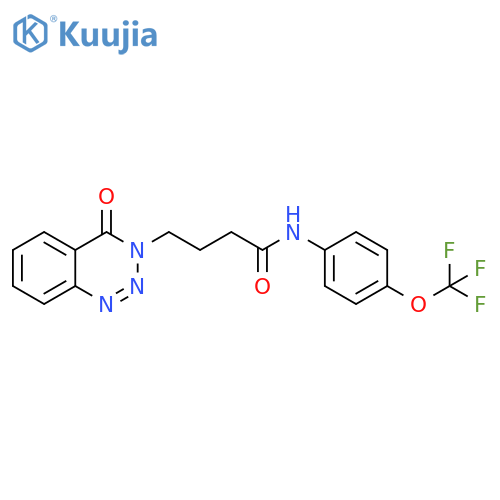 4-(4-oxo-3,4-dihydro-1,2,3-benzotriazin-3-yl)-N-4-(trifluoromethoxy)phenylbutanamide structure