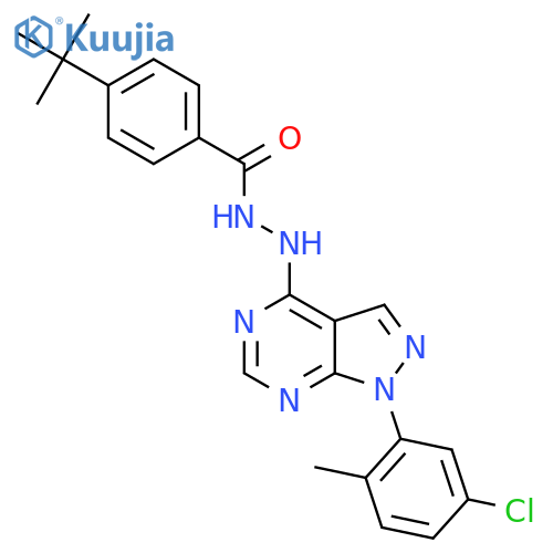4-tert-butyl-N'-1-(5-chloro-2-methylphenyl)-1H-pyrazolo3,4-dpyrimidin-4-ylbenzohydrazide structure