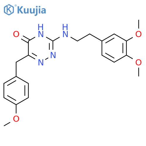 3-{2-(3,4-dimethoxyphenyl)ethylamino}-6-(4-methoxyphenyl)methyl-4,5-dihydro-1,2,4-triazin-5-one structure