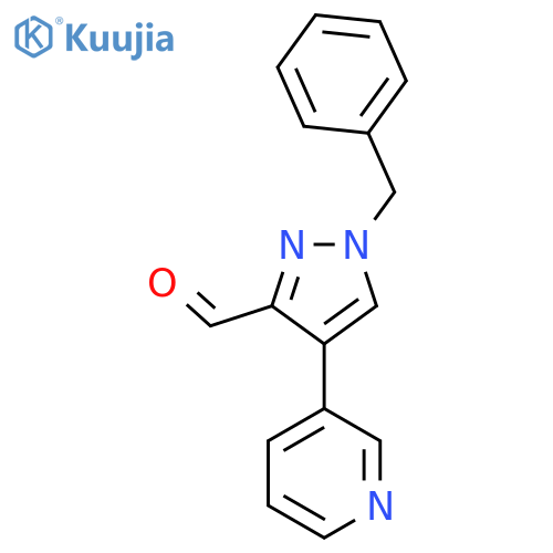 1-benzyl-4-(pyridin-3-yl)-1H-pyrazole-3-carbaldehyde structure