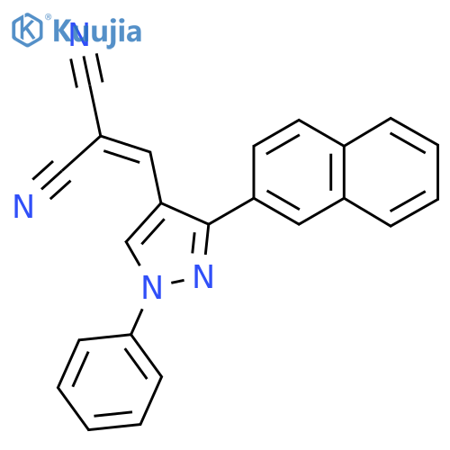 2-{3-(naphthalen-2-yl)-1-phenyl-1H-pyrazol-4-ylmethylidene}propanedinitrile structure