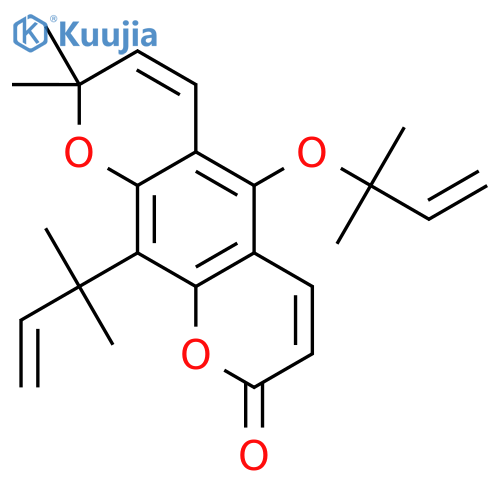 2H,8H-Benzo[1,2-b:5,4-b']dipyran-2-one,10-(1,1-dimethyl-2-propenyl)-5-[(1,1-dimethyl-2-propenyl)oxy]-8,8-dimethyl-(9CI) structure