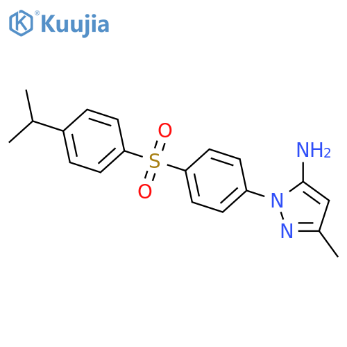 2-4-(4-Isopropylbenzenesulfonyl)phenyl-5-methylpyrazol-3-amine structure