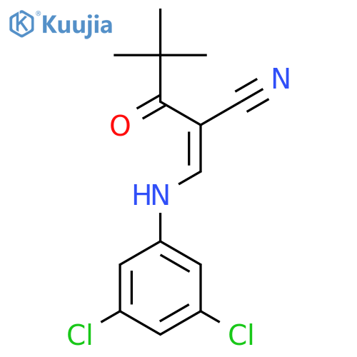3-((3,5-Dichlorophenyl)amino)-2-(2,2-dimethylpropanoyl)prop-2-enenitrile structure