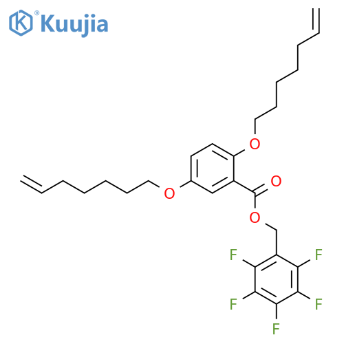 Benzoic acid, 2,5-bis(6-heptenyloxy)-, (pentafluorophenyl)methyl ester structure